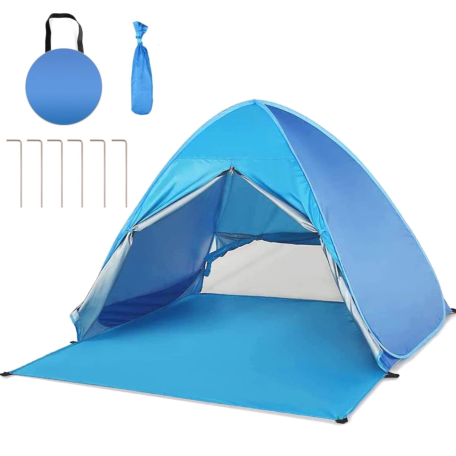 YINGJEE Tienda de Playa Pop Up 200cm, Tienda Campaña Playa Plegable y Portátil con Protección Sol Anti UV SPF 50+, para 2-4 Personas Familia Bebé Niños, Pop-up Beach Tent para Vacación Parque