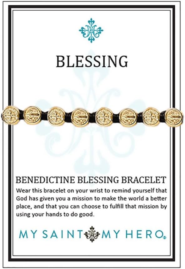 My Saint My Hero Benedictine Blessing Bracelets – Handwoven Spiritual Protection with Medals Hand-Cast In Italy at Sacred Site