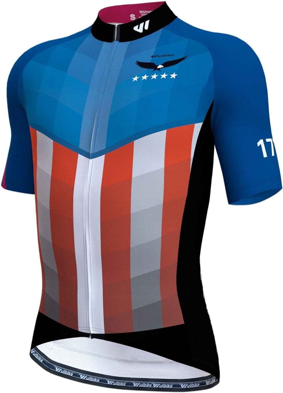 Lo.gas USA Cycling Jersey Men Short Sleeve Bike Biking Shirts American Flag Road Bicycle Clothing Full Zip with Pockets - Image 2