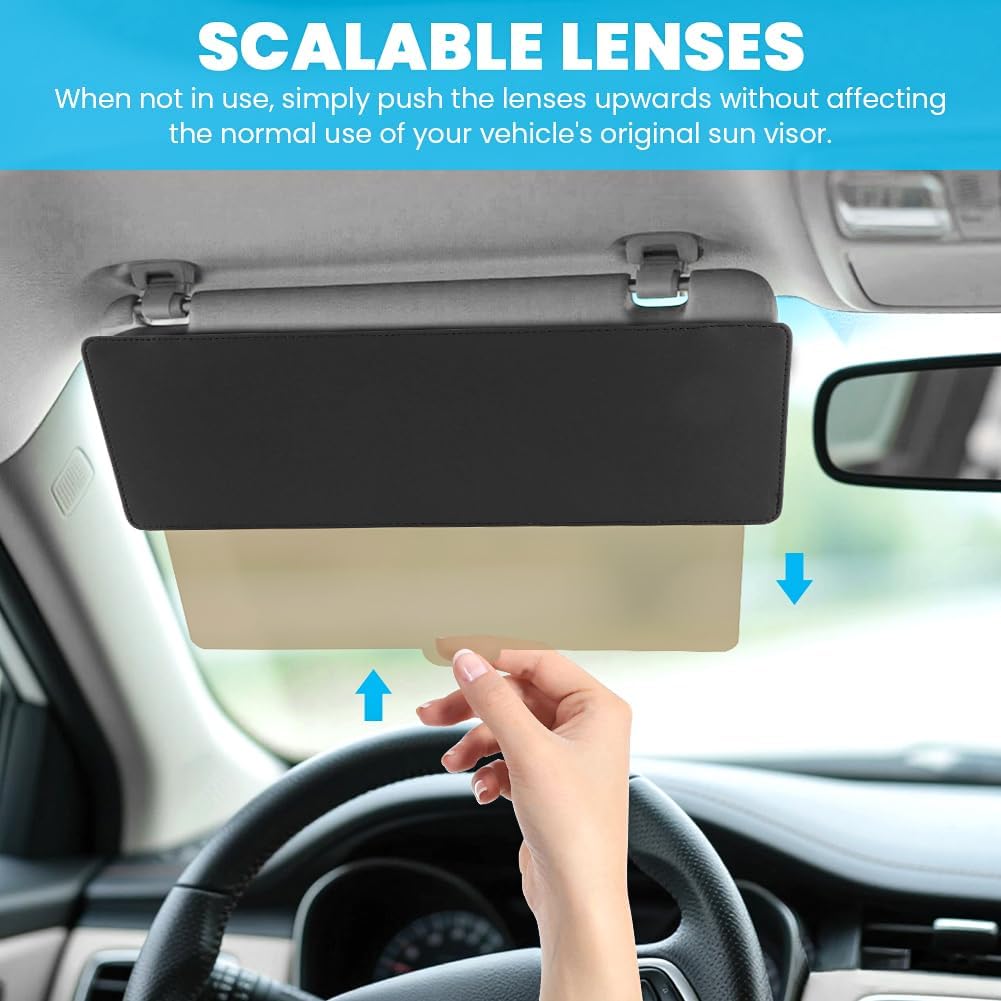Sun Visor Extender for Car, Sun Visor for car windshields Automotive Interior Sun Protection, Anti-Glare Sun Blocker for Driver or Front Seat Passenger