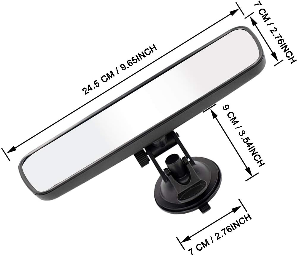 Rear View Mirror,LECAMEBOR Universal Thickened Anti-glare HD Car Interior Rear View Mirror-(With Adjustable Suction Cup) - Image 2