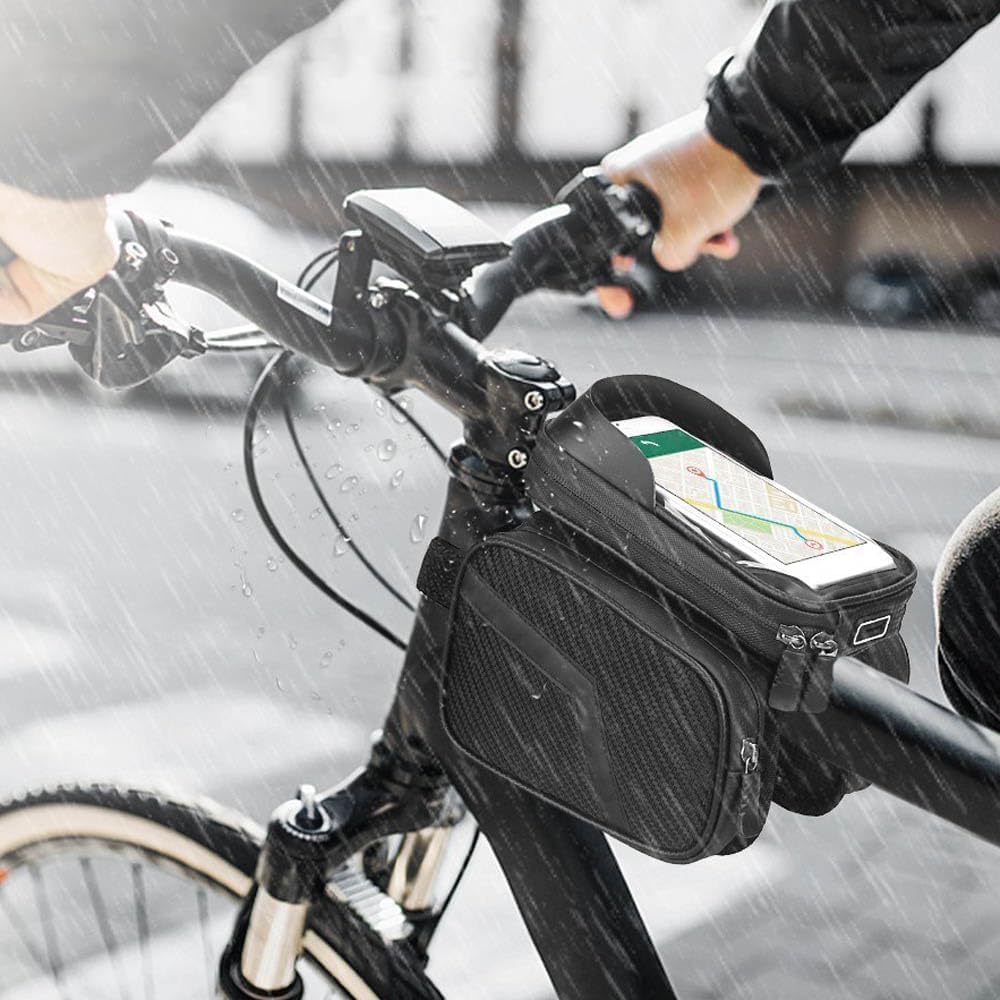 Bike Frame Bag for Giant Trance 3 2018, Waterproof Bike Bag Top Tube Bag with Touchable Phone Holder Bike Handlebar Bag Commuter Mountain Road Bicycle Accessories