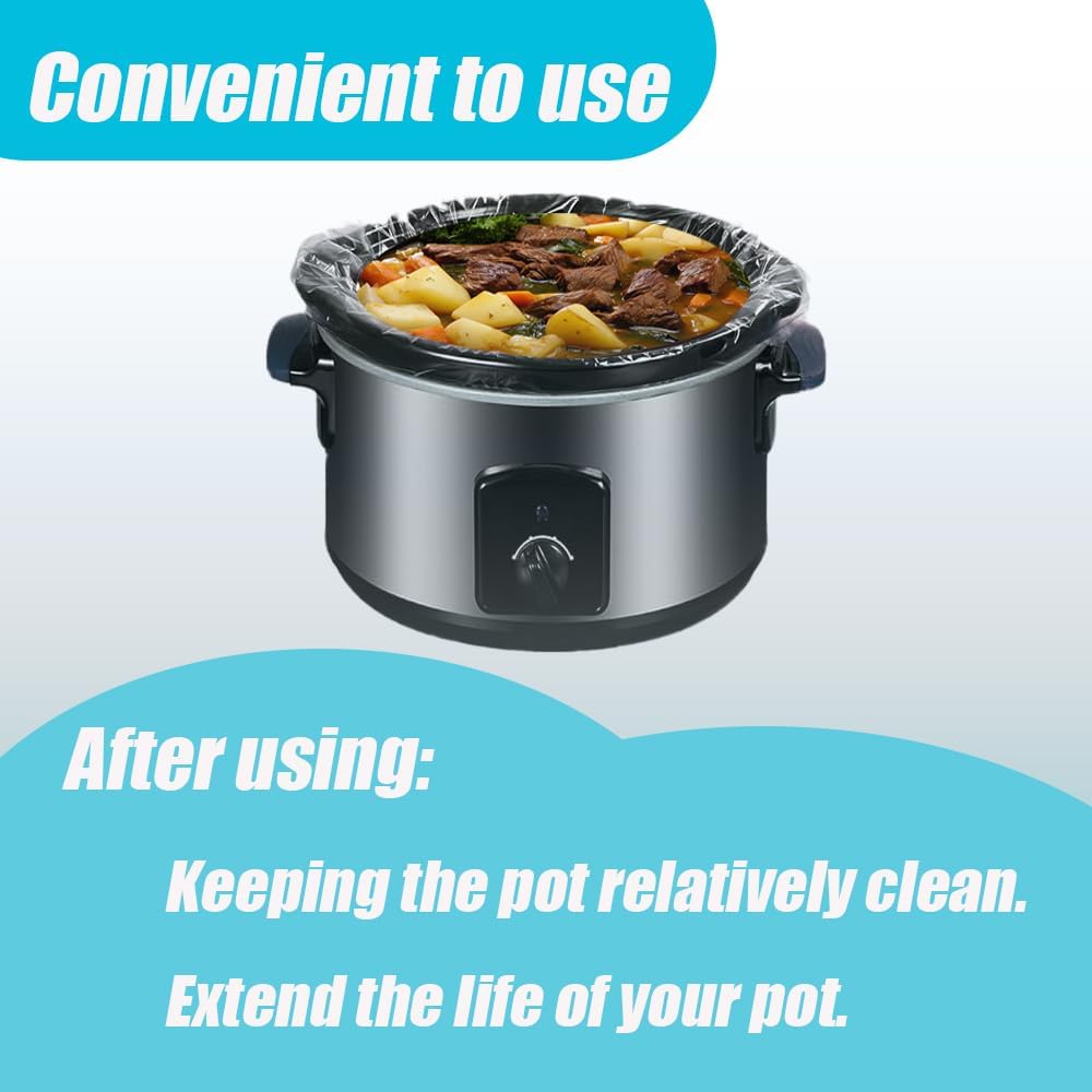 Slow Cooker Liners 20 Count Cooking Bags Extra Large Size Disposable Pot Liners, Fit 6QT to 10QT for Slow Cooker Cooking Trays Suitable for Oval & Round Pots 14"x 22", 20 Liners - Image 6