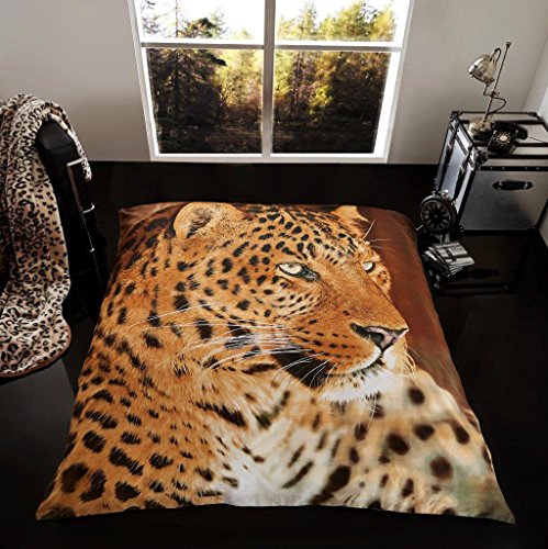 CT 3D Animal Designs Luxurious Super Soft Warm and Cosy Throws Faux Fur Fleece Sofa and Bed Blankets GC (Leopard, Double [150x200cms])