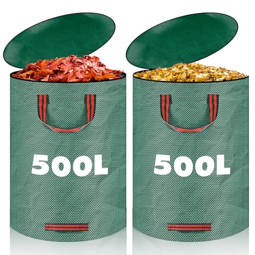 YOMKILU 2x 500L Sacchi per Giardinaggio, Sacchi per Rifiuti da