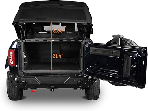 Vista 43 de u-Box Bronco - Cesta de carga de aluminio compatible con Ford Bronco 2021 2022 2023 2024 2025 4 puertas Hardtop