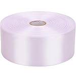 Baocuan 1-1/2 inch White Satin Ribbon 50 Yards Solid Fabric Ribbons Roll for Wedding Invitations, Bridal Bouquets, Sewing, Party Decorations, Gift Wrapping and More