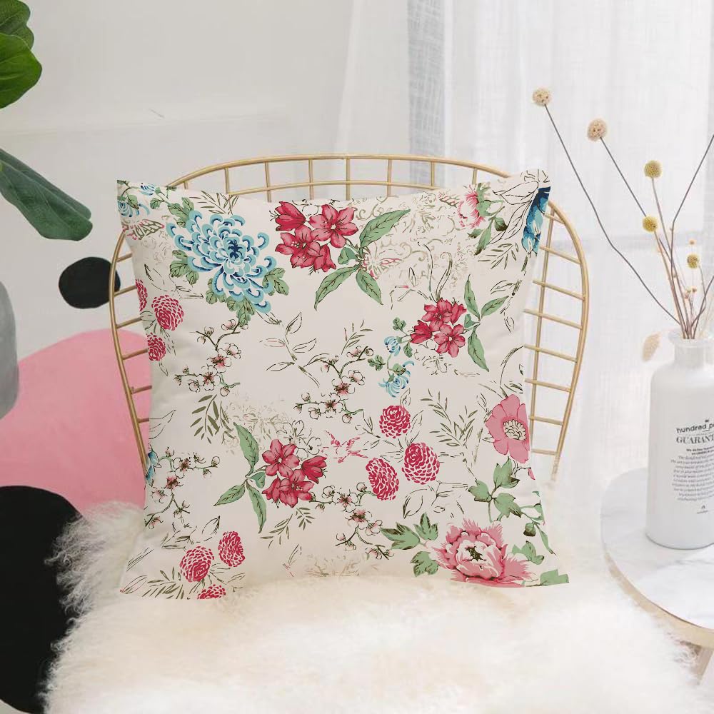 Hyosxw Seamless Background Of Watercolor Flowers - A5 Cushion Cover,Throw Pillow Case Home Decorative For Living Room Bedroom Sofa Chair 18X18 Inch,Seamless Background Of Watercolor Flowers,Pillowcase 45X45cm