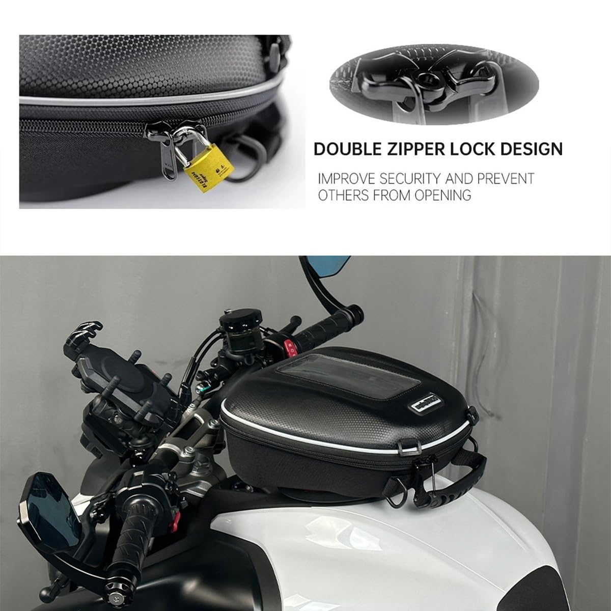 TT719 3.8L Quick Release Gas Tank Bag Compatible with CFMOTO 450SS