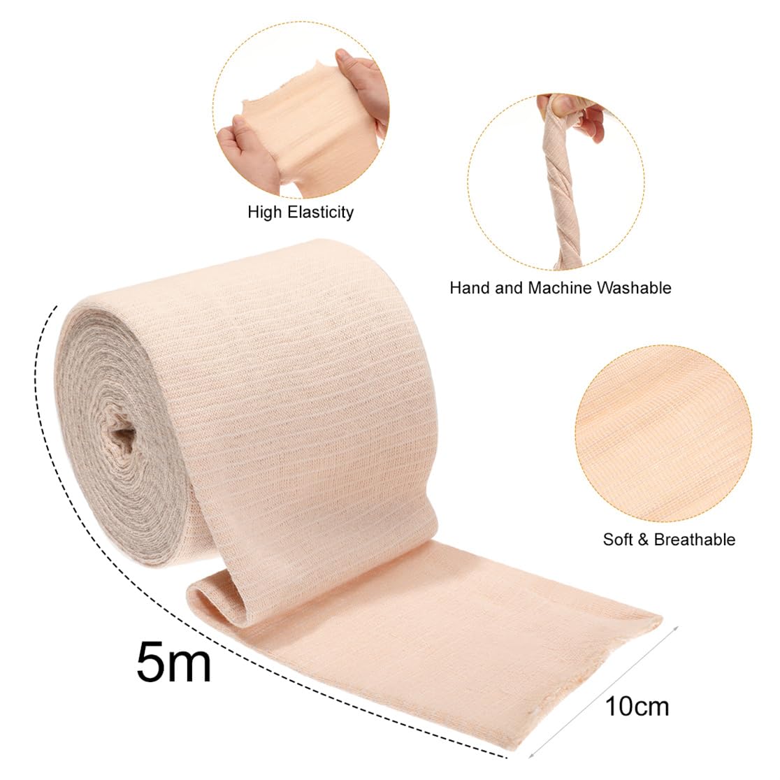 Tubular Support Bandage Elastic Sport Bandages Breathable Compression Bandage Roll Stockinette Tubing Gauze for Leg Knee, 4inchX5.5 Yard (Size F) — Amazon image 2