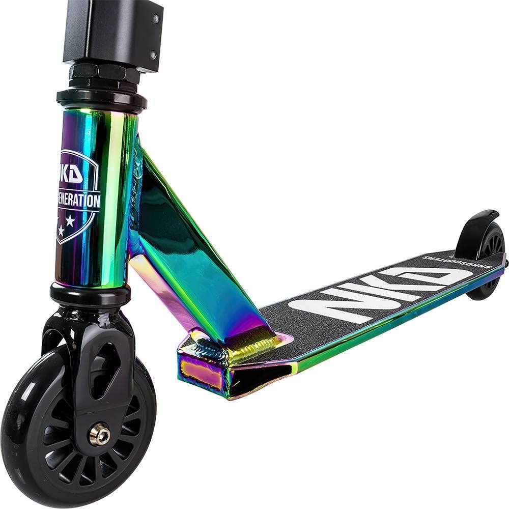 Patinete acrobático NKD – Next Generation | Rodamientos ABEC-9 de Alto Rendimiento | Manillar Giratorio de 360° para Freestyle | Aleación de Aluminio 6061 Duradera