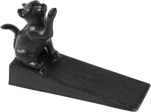 Notakia Cat Door Stopper Heavy Duty Rustic Cast Iron Cute Door Stopper Decorative Door Stop Vintage Metal Door Wedges for Home Office Commercial Industrial Use (Cat 1Pcs) Black Cat 1