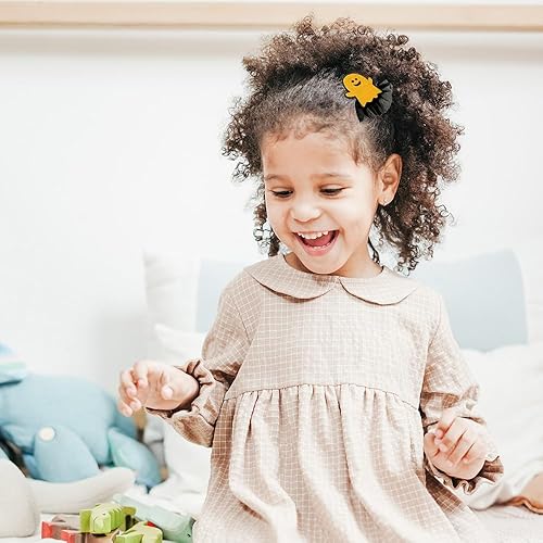 Miniatura 6 de Paquete de 4 horquillas para el cabello de Halloween, calabaza, fantasma, araña, calavera, pinzas para el cabello para niños y niñas, accesorios