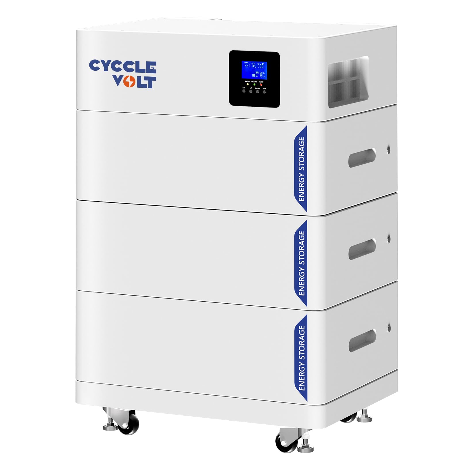 Akumulator LiFePO4 48V 300Ah z falownikiem, akumulator litowy CYCCLEVOLT 15 kWh, wejście PV 5000 W, do użytku wewnątrz pomieszczeń, 6000+ cykli, idealny do fotowoltaicznej, energii słonecznej