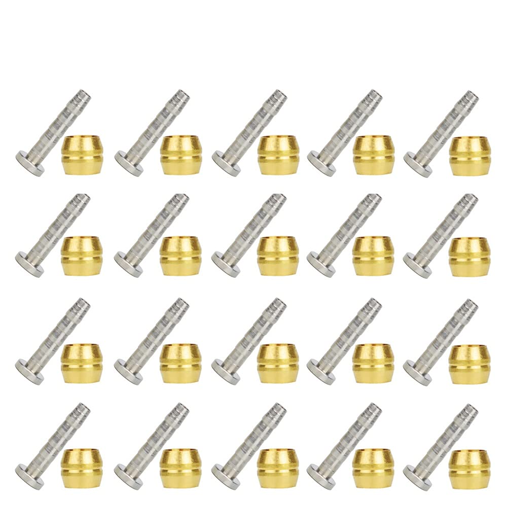 Cycearth Bh-90 (20Pcs) Bicycle Brake Olive And Brass Connecting Insert Kit For Shimano Bh59 Bh90 Avid Sram Magura Bike Hydraulic Disc Brake Hose (Bh-90 (20Pcs))