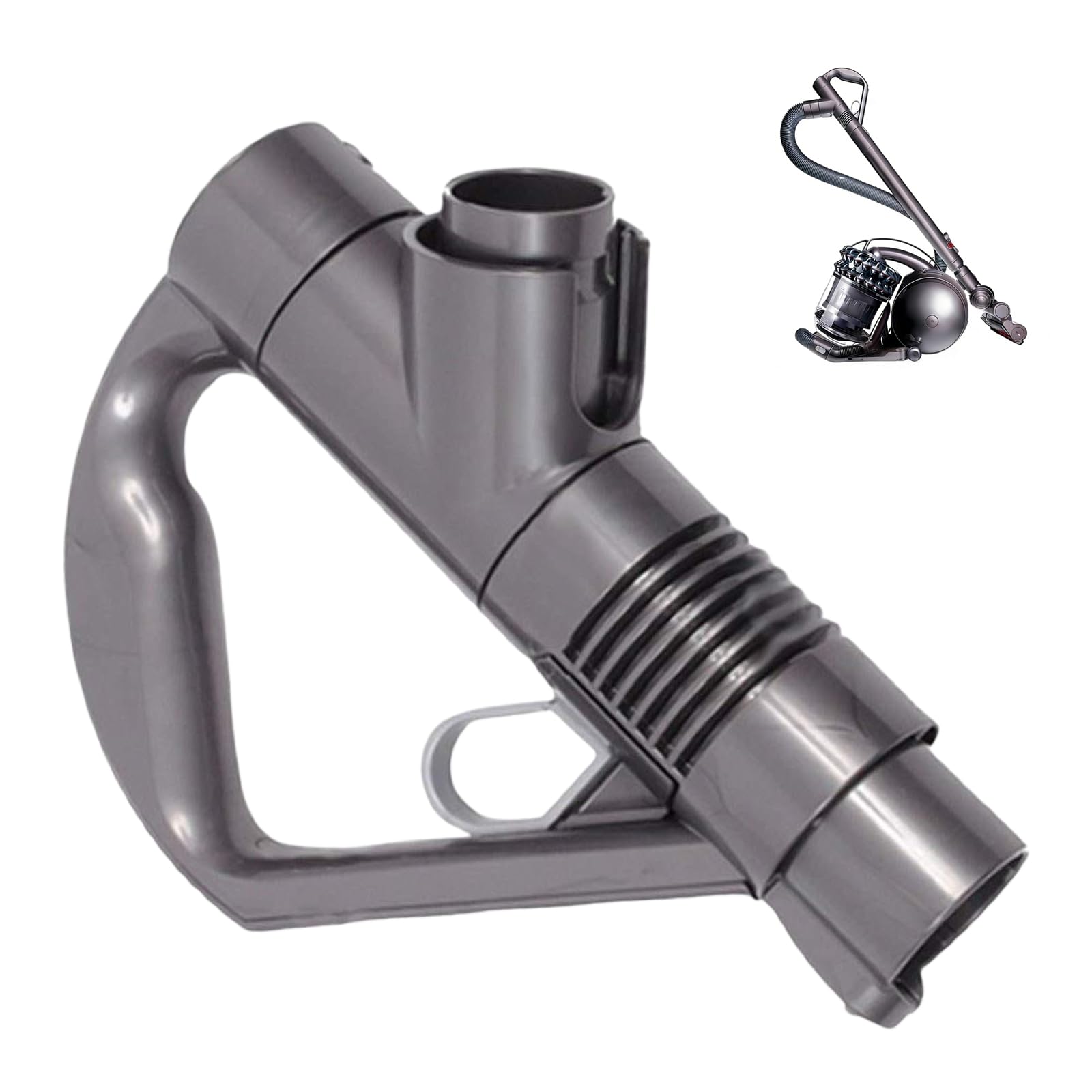 VZU Exact Replacement Handle for Dyson DC19, DC23, DC26, DC29, DC32, DC36, DC37 Vacuum Cleaners, Easy Installation Wand Assembly, Grey/Titanium Colour Match