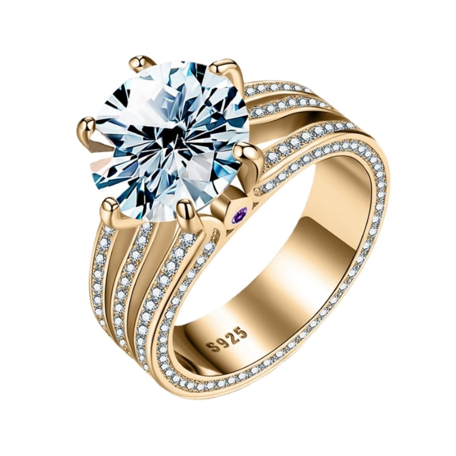 Bague de fiançailles moissanite promesse d'un mariage éternel en argent 925