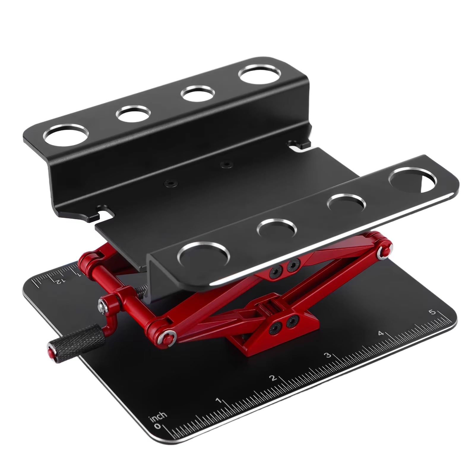 Accessori Crawler Rc Per Scala 1/10 Per Altezza Regolabile Postazione Lavoro Alluminio Accessorio Modello Aggiornamento Modificato Assemblaggio Ripara Zione Auto RC Supporto(Black)
