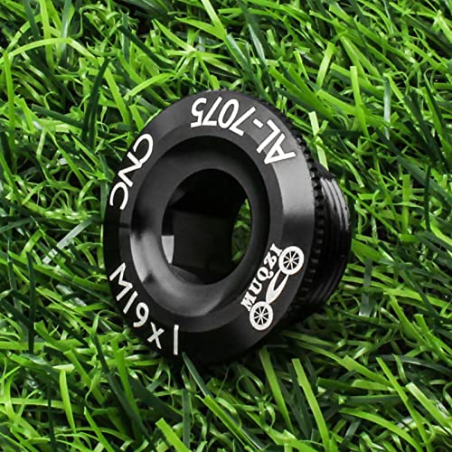 Image of 1 Piece Bike Crankset Arm Bolt Aluminum Alloy Bicycle Crank Arm Screws Crank Fixing Bolt Axis Nut Cover (M20*11mm -Black)