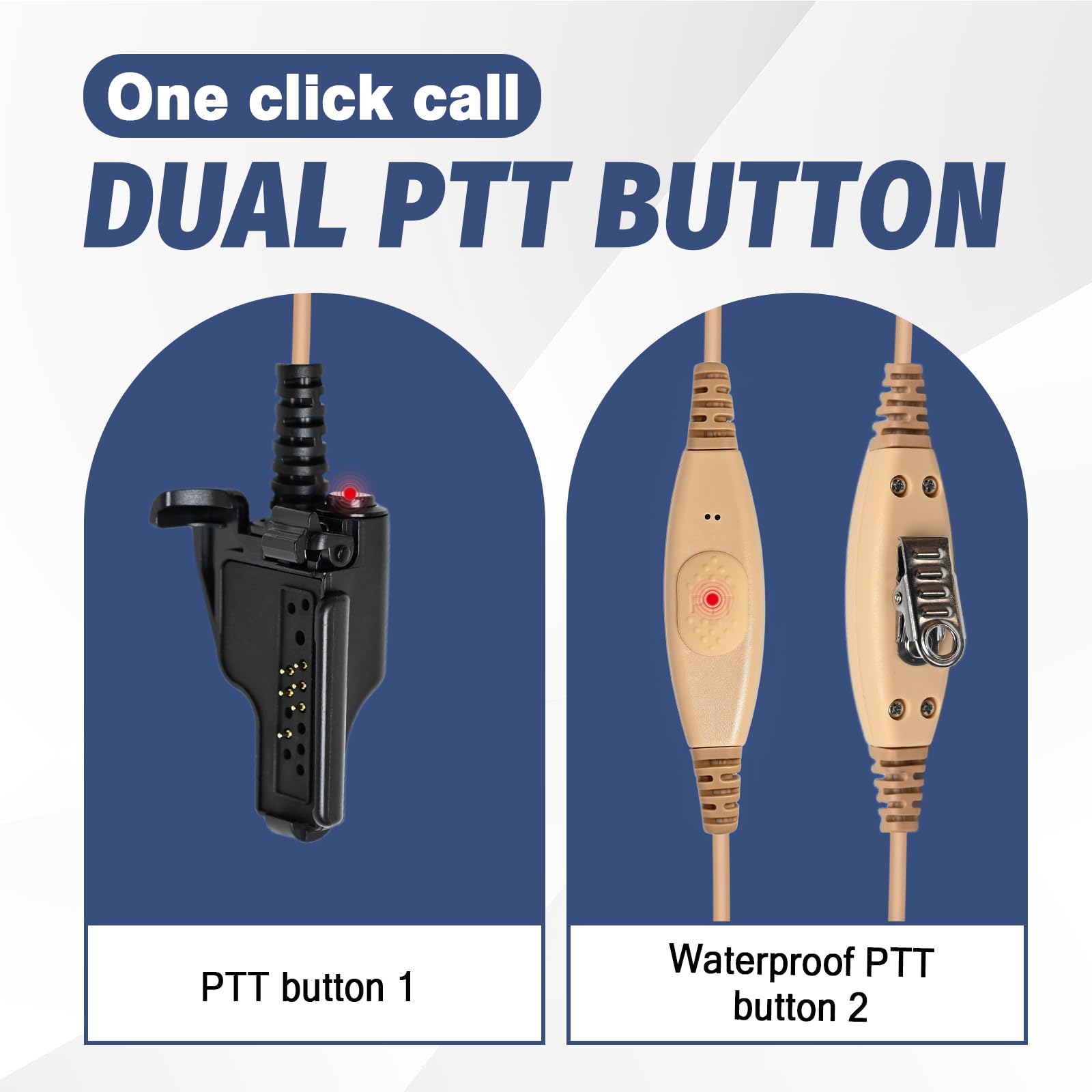 Auricolare nero per walkie talkie e microfono di sicurezza con doppio Ptt per Motorola Radio xts 2500 2500i 5000 5000r 2250 1500 3000 ht 1000