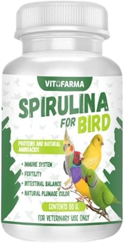 Spirulina Bird, Suplementos para aves enjauladas, suplemento alimenticio orgánico para aves con vitaminas, proteínas y aminoácidos para periquitos,