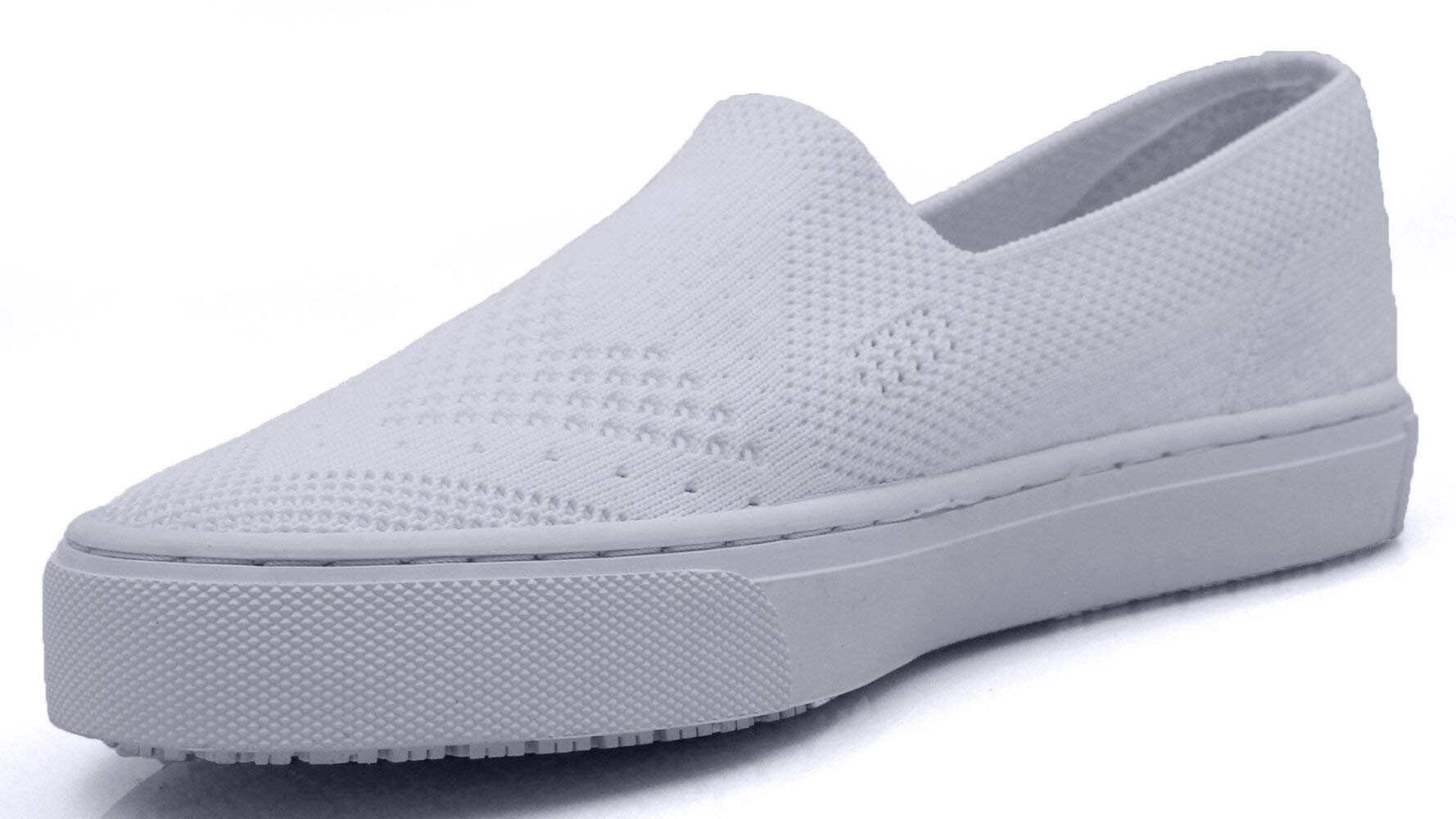 Laforst Womens Mesh Upper Nonslip Waitress Slip On Simple Flats White 6