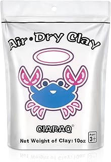 CiaraQ Arcilla seca al aire blanca, arcilla para modelar DIY, fácil de usar para niños y artistas. Bolsa de 10 onzas