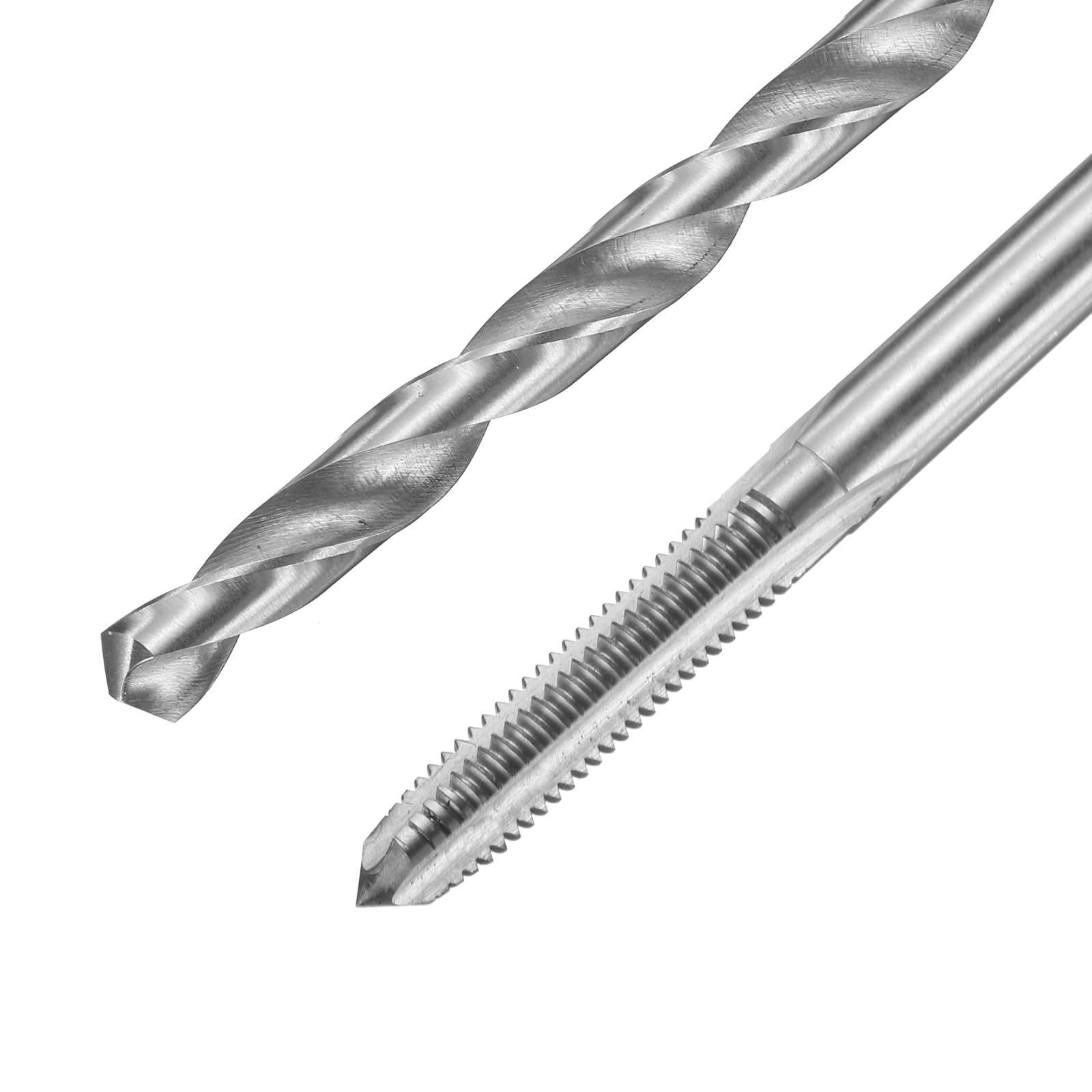 QUARKZMAN Set di Punte e Maschi per Filettare, 2pz M6 x 1 Metrico Maschi a Flauto Dritto 150mm Extra Lungo & 2pz Punte da Trapano da 6mm 160mm Extra Lungo, Attrezzo per Filettatura HSS-6542