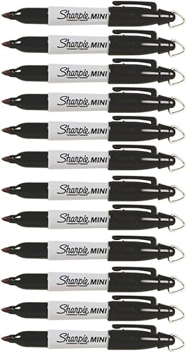 Sharpie Mini marcadores permanentes, punta fina, 12 unidades (negro)