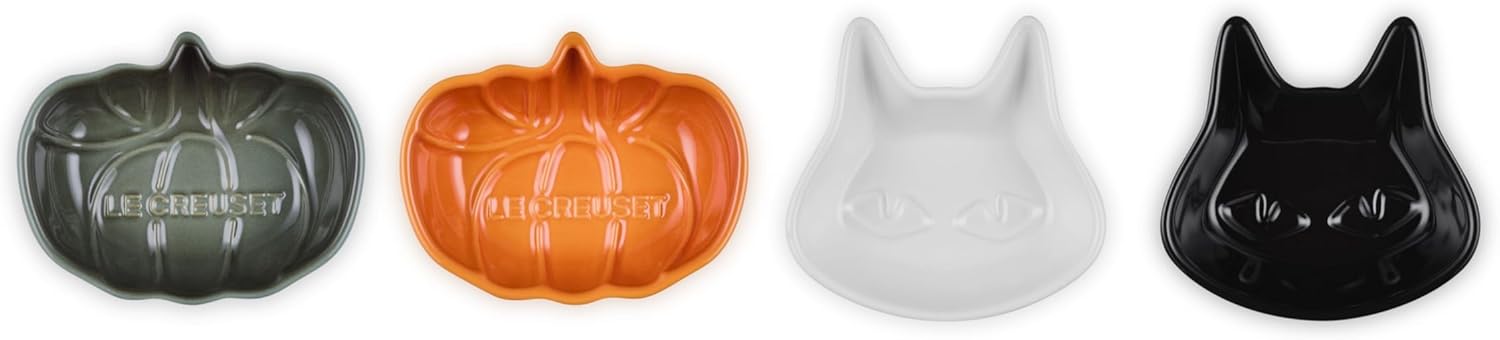 ル・クルーゼ(Le Creuset) 皿 ミニ･ハロウィン ディッシュ (4個入リ) パンプキン/キャット ハロウィン 電子レンジ