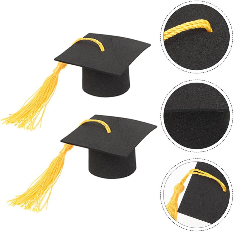 12pcs Cake Decoration Hats Toppers Caps Decors Grad Hat Cake Topper Party Paper Wine Bottle Mini - Image 5