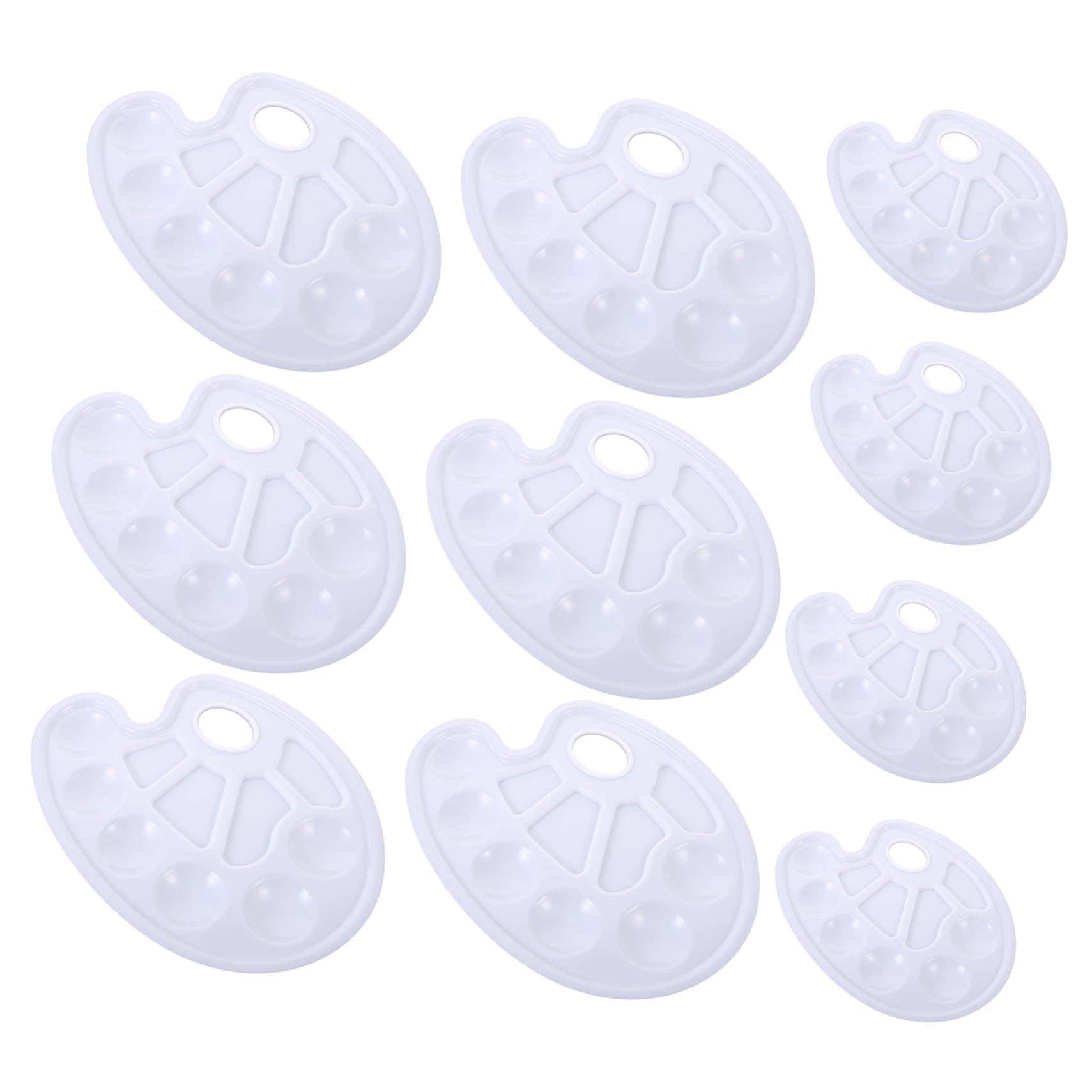 jojofuny 5 Ensembles Palette Plateau Mélange Aquarelle Assiettes Plaques De Peinture Art Bacs À Peinture pour Peinture Acrylique Doublure De Bac À Peinture Plastique Blanche 10 Pièces * 5
