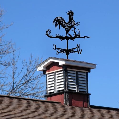 Miniatura 5 de Instrumento de medición de dirección del viento de metal para instalación de techo de paletas meteorológicas escena de granja jardín Art Deco