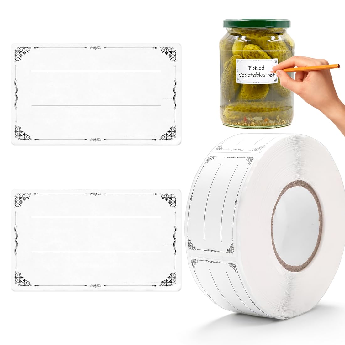 300 étiquettes Autocollantes Kraft Inscriptibles - Pour Confitures, Cadeaux, Mariage, Cuisine - 11