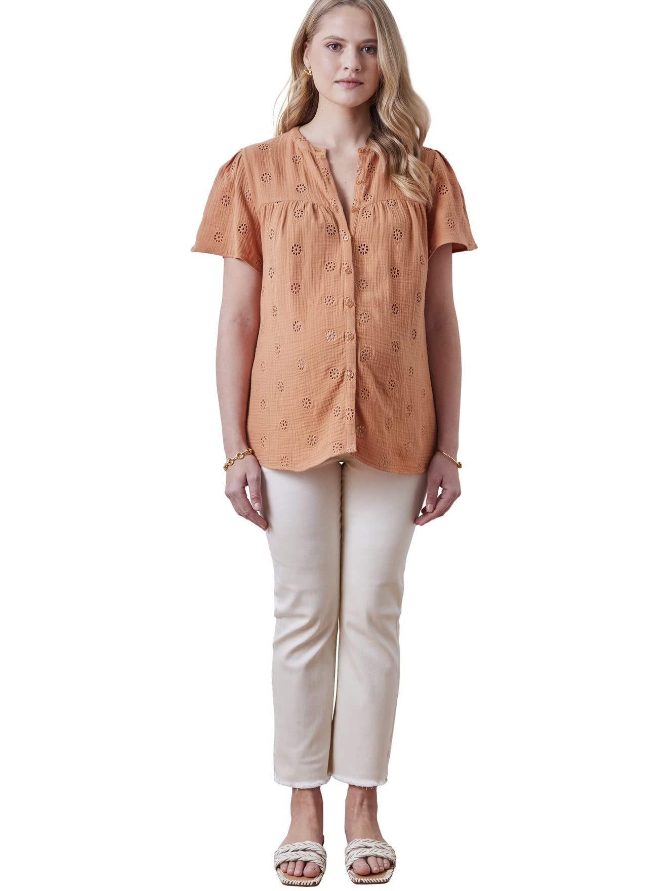VERTBAUDET Blouse Gaze de Coton brodé Grossesse et Allaitement