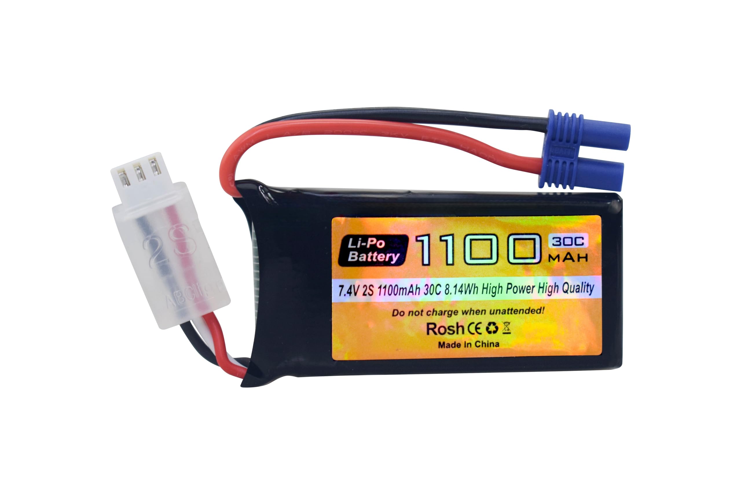 2PCS 7.4V 1100mAh 2S Lipo Akku mit EC2 Stecker und 2-in-1 Ladegerät für UTB18 Allradantrieb Off-Road Hochleistungskletterfahrzeug RC Fernbedienung Fahrzeug