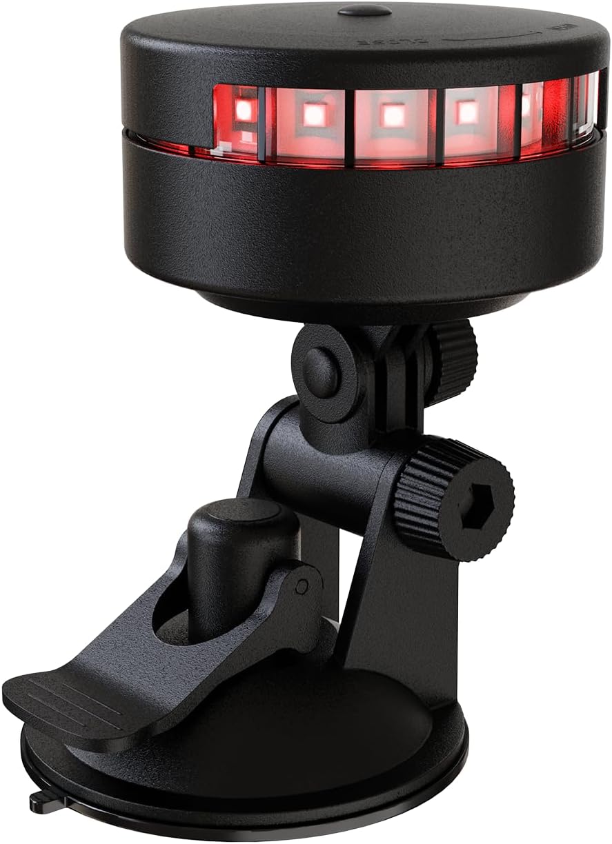 GOODSMANN Kayak Lights for Night Kayaking Portable LED Stern Light with Suction Cup Base Red & Green Lamp Battery Powered (3×AAA, Not Included)