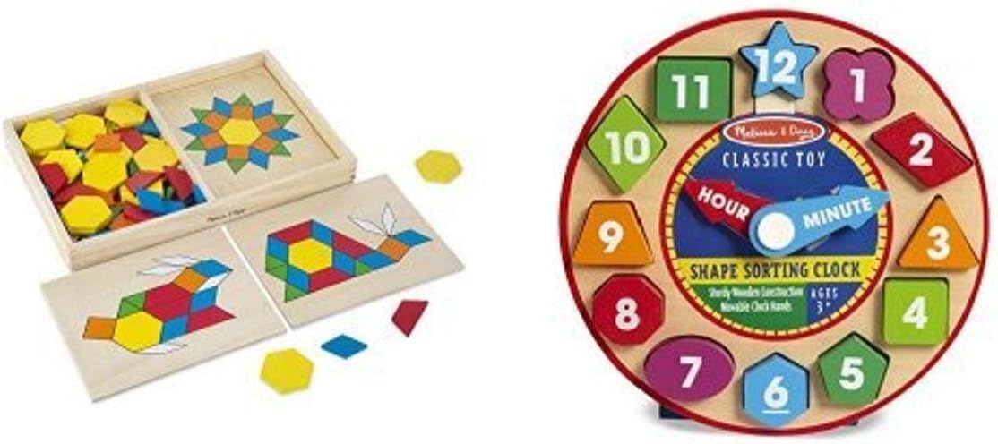 Pattern Blocks & Shape Sorting Clock Bundle