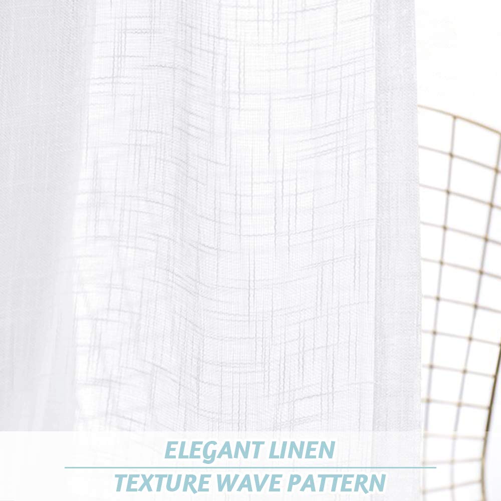 Extra Wide White Sheer Curtain Long SemiSheer Curtain Drape with