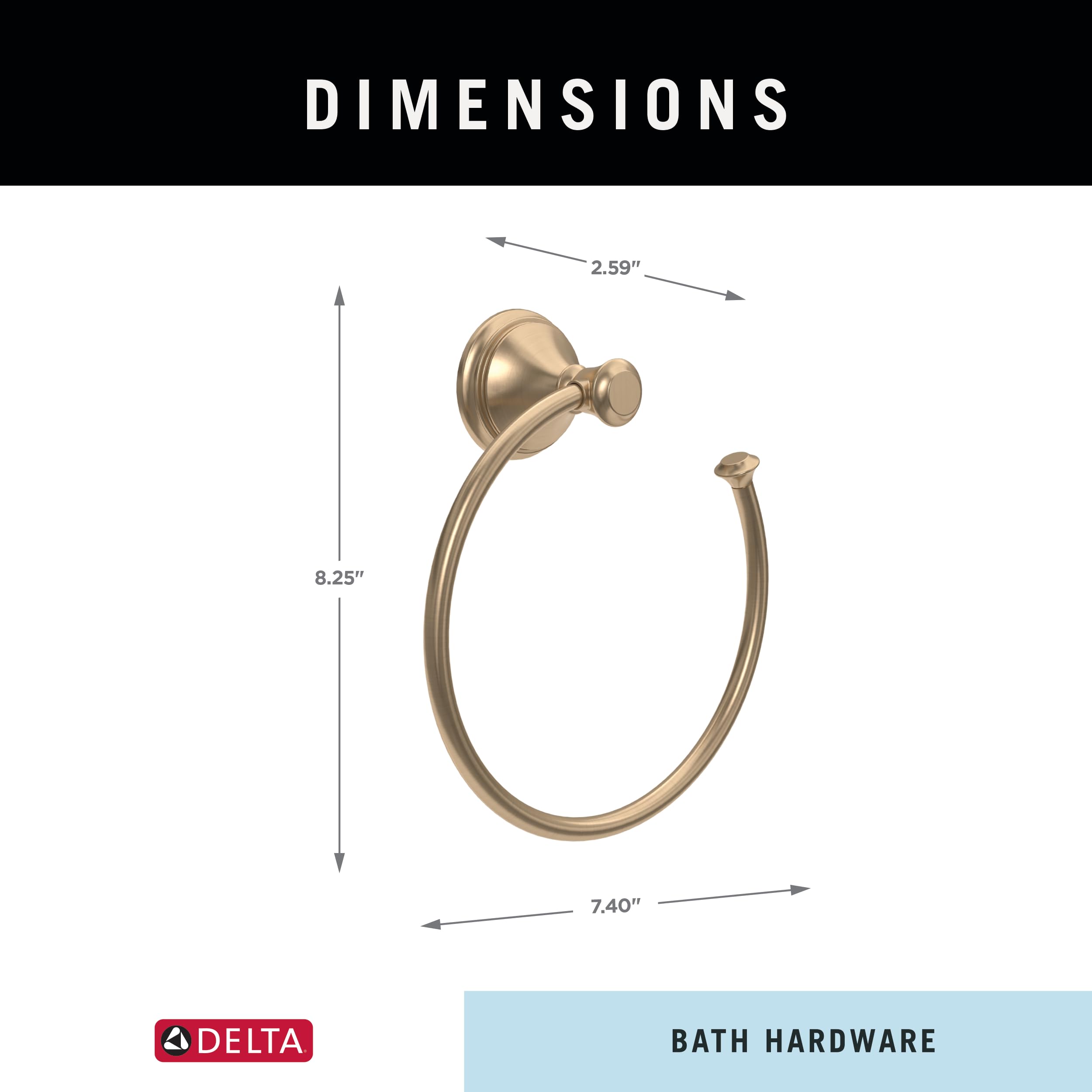 Delta Cassidy Towel Ring - Champagne Bronze -3 Delta Cassidy Towel Ring - Champagne Bronze -3