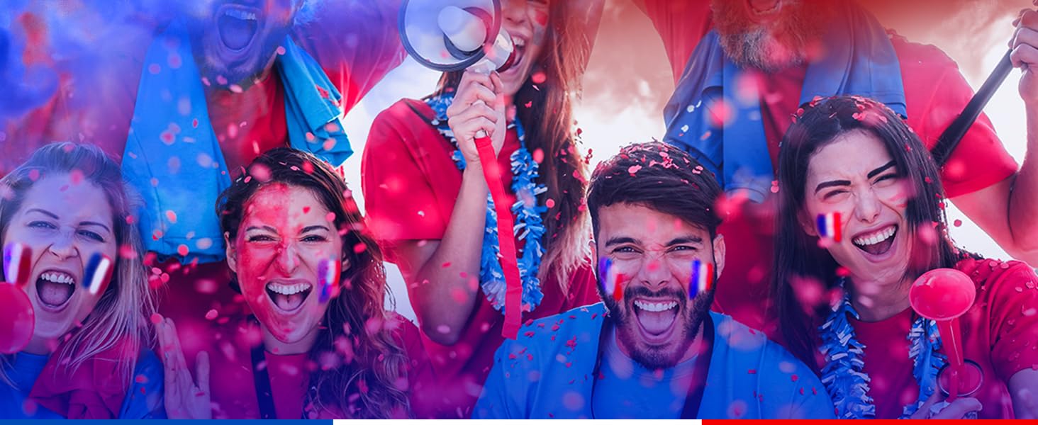 Maquillage Tricolore en Stick Bleu Blanc Rouge x2 pour Supporter l'équipe de France