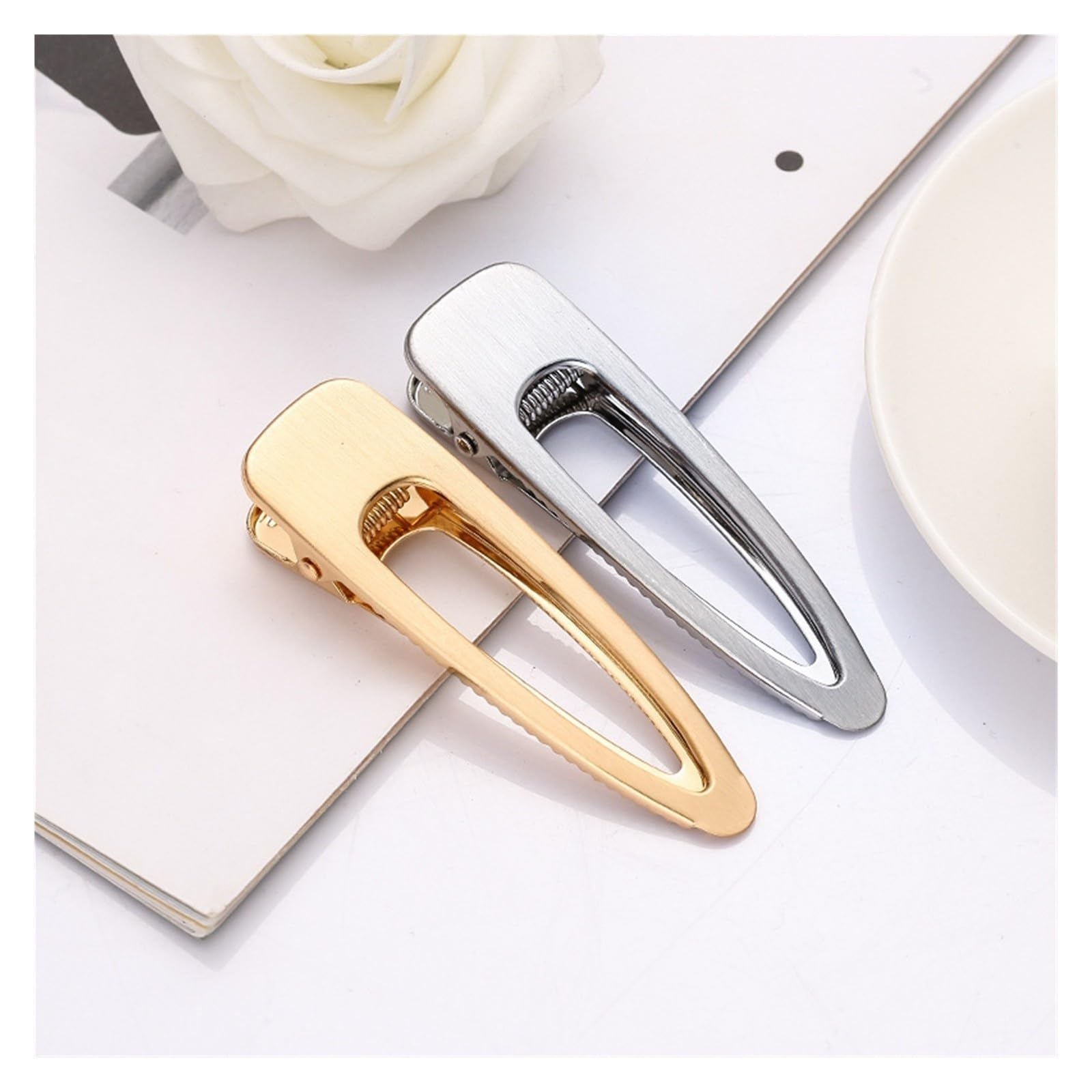 Épingles à cheveux en métal doré, 10 pièces, Base carrée vierge, pince(6cm round gold)