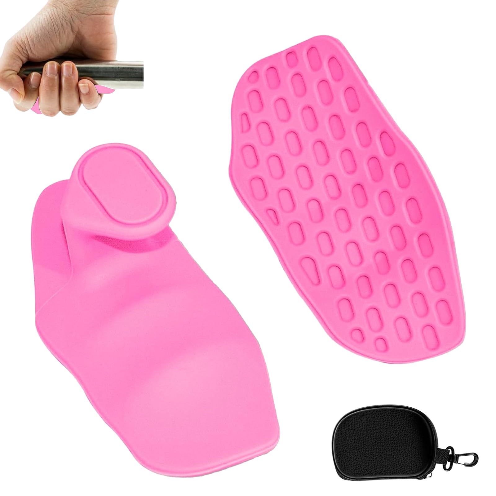 GZGRYTRC Weight Lifting Grips, Anti-Slip Gym Hand Grips for Men and Women, Gym Grips for protecting the palm from injury during weightlifting and training (Pink)