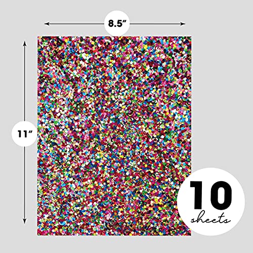 Desecraft 0.8Mm Thick 10 Sheets Cardstock 8.5 X 11 Giant Glitter Sparkly Irridescent Holographic Paper Decorative Craft Scrapbook Paper For Spring Card Making Scrapbooking Party #TOP2