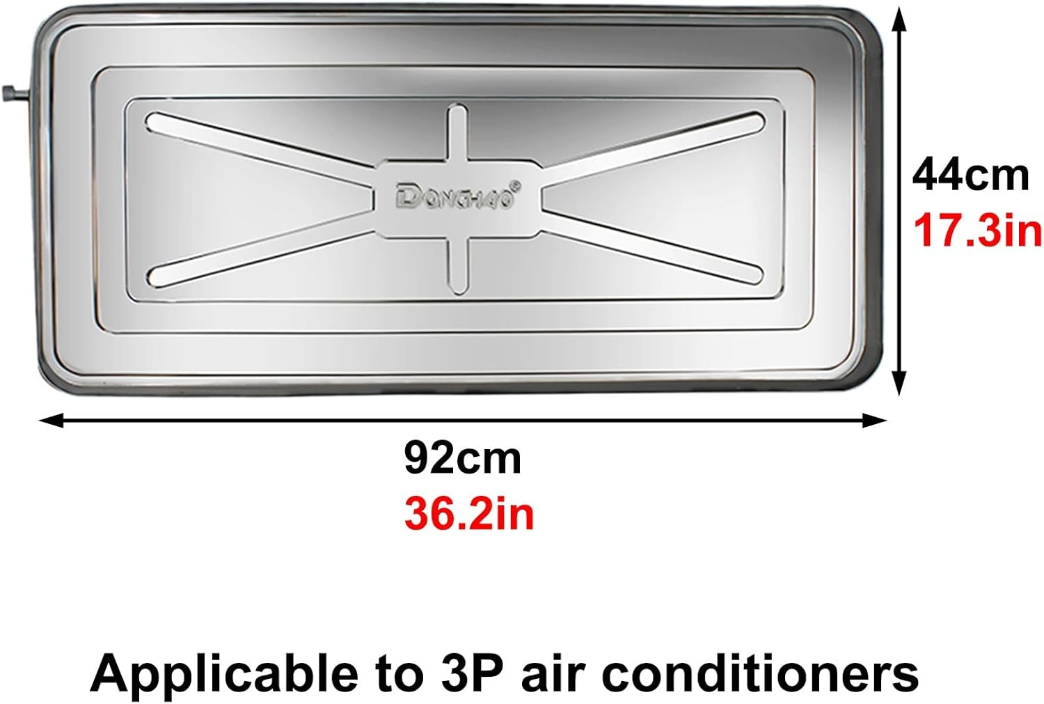 Stainless Steel AC Drip Pan with Hose - Condensate Drain Tray for Window Air Conditioners, Prevents Water Leakage, Durable & Easy to Install, Essential Air Conditioner Accessory