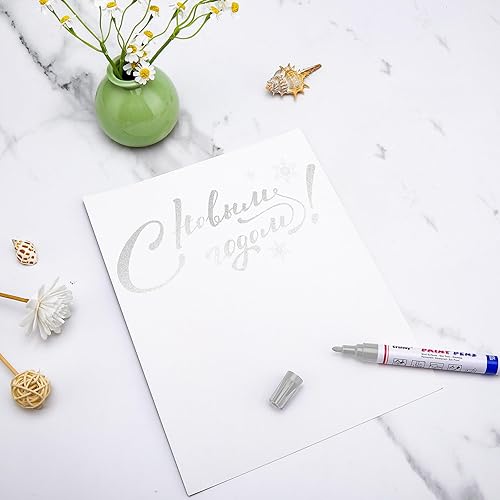 Miniatura 10 de Marcadores de pintura naranja, paquete de 8 bolígrafos de pintura permanente a base de aceite impermeables de secado rápido para pintura de rocas,