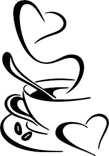 SoulArt® Vinilo decorativo taza de café. Pegatinas decorativas cocina. Decoración cafeteria, vinilo pared autoadhesivo, vi...
