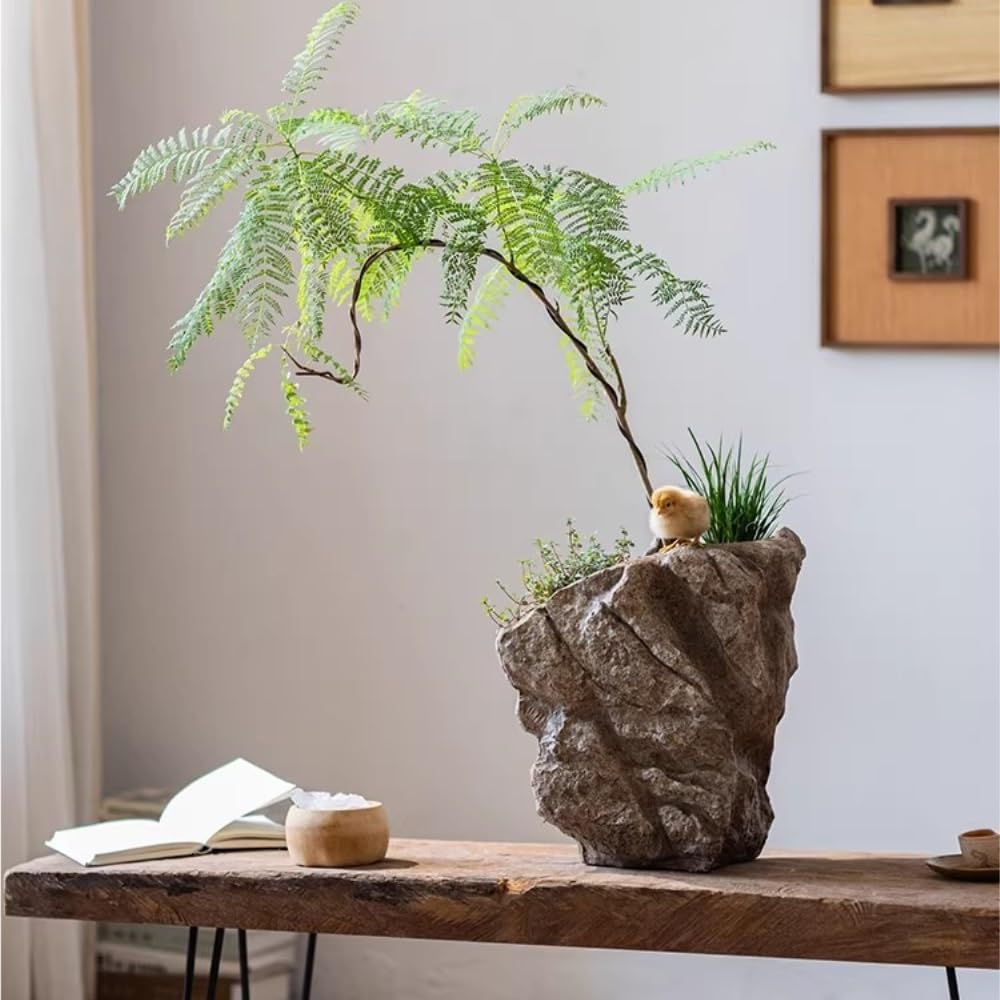 Pflanzgefäß aus Beton for den Garten im Freien, Bonsai-Blumentopf, Pflanzenbehälter for den Innenbereich, Ornament(Small)