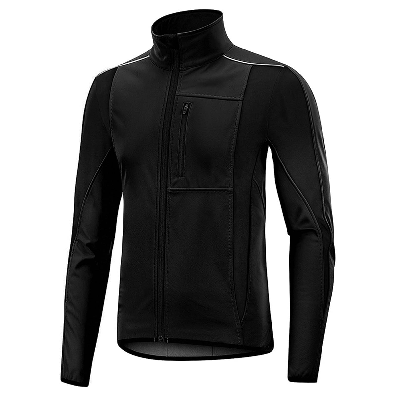 DZQUY Giacca da Equitazione Giacca da Moto Impermeabile Antivento Fleece Fleece Long Jersey Giacca da Ciclismo Adatto per Viaggiare in Bicicletta in Esecuzione,Nero,M