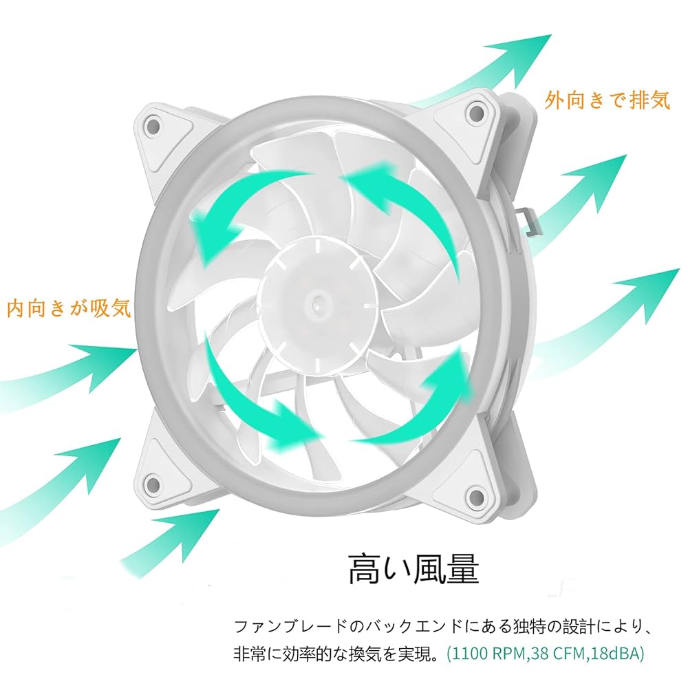 Amazon.co.jp: upHere 120mm RGB PCケースファン LEDリングで